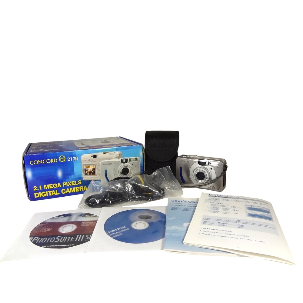 Concord Eye 2100 Digital Camera Silver 2.1MP‎ Sony CCD Vintage Y2K Bundle Boxed